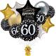 Premium Sparkling Celebration 60th Birthday Foil Balloon Bouquet with Balloon Weight, 13pc